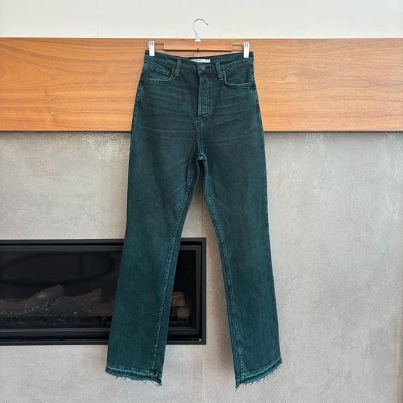 Hudson Faye Overdye Scarab High-Rise Bootcut Jeans, Size 28 - Picture 8 of 16